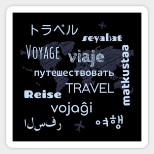 Travel in different languages Sticker